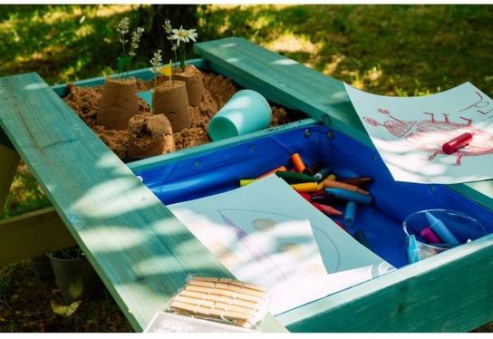 Surfside Sand Pit And Water Wooden Picnic Table
