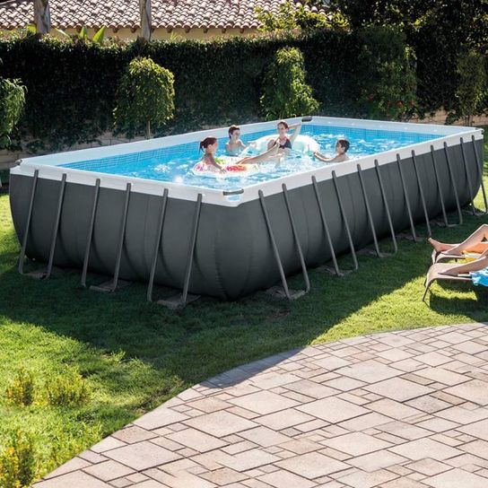 Intex Ultra XTR Rectangular Frame Pool Set 24ft x 12ft x 52in with Sand Filter - 26364NP