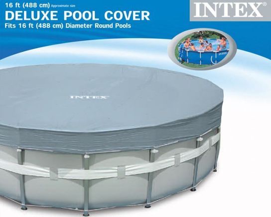 Deluxe Grey 16ft Metal Frame Winter Debris Pool Cover - 28040 by Intex