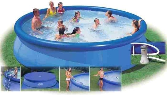 Easy Set Inflatable Pool Package - 15ft x 48in (4.57M X 1.22M) by Intex