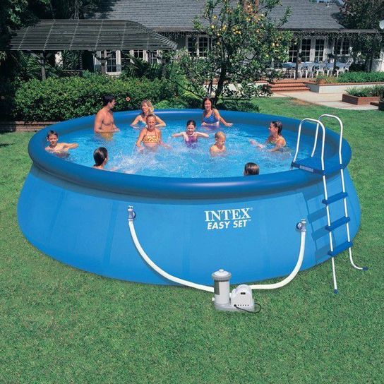 Easy Set Saltwater Inflatable Pool Package - 18ft x 48in by Intex