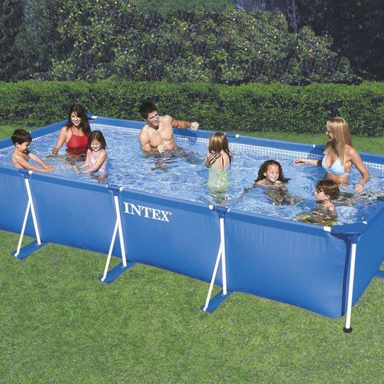 Rectangular Metal Frame Pool - 4.5m x 2.2m x 838mm (No Pump) by Intex