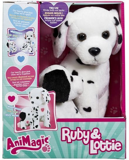 Animagic Ruby and Lottie Dalmation Dog and Puppy Soft Toy