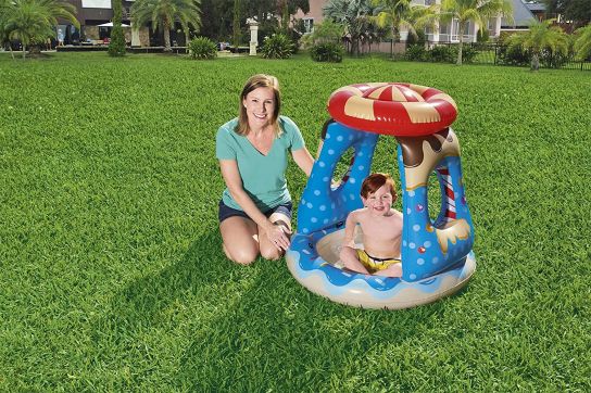 Candyville Toddler Inflatable Paddling Pool with Sunshade