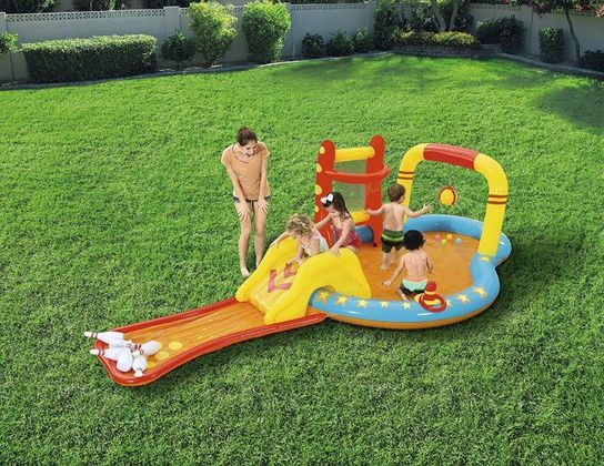 Inflatable Kids Water Play Center - Lil' Champ Paddling Pool with Multiple Activities by Bestway