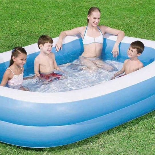 Blue Rectangular Family Paddling Pool 79" - 54005