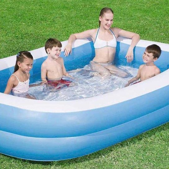 Blue Rectangular Family Paddling Pool 103" - 54006