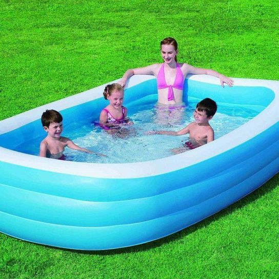 Blue Rectangular Deluxe Family Paddling Pool 120" - 54009