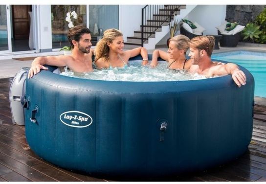 Lay-Z-Spa Milan Wi-Fi Controlled 6 person Hot Tub with Year Round Smart Spa and Freeze Shield