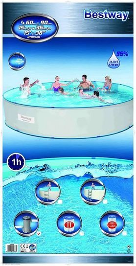 Hydrium Splasher Steel Wall Pool Set - 56386 - 15ft x 36in by Bestway