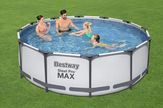 Bestway Steel Pro Max Metal Frame Round Pool Package 56418NC- 12ft x 39.5in