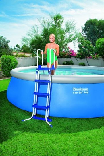 Steel Pro Rectangular Frame Pool With Pump - 13ft 6in x 6ft 7in x 48in by Bestway