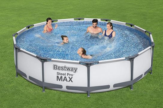Steel Pro Max Metal Frame Round Pool Package - 56488 - 15ft x 42in by Bestway