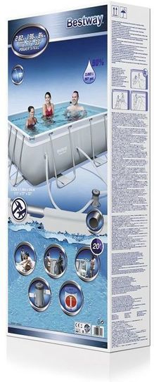 Power Steel Rectangular Frame Pool With Pump - 9ft 3in x 6ft 5in x 33in by Bestway