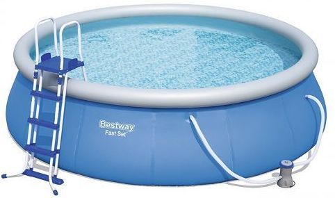 Fast Set Round Inflatable Pool Package - 57294 - 15ft x 42in by Bestway