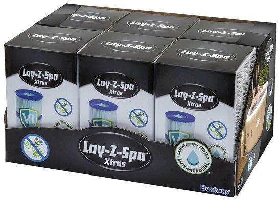 Lay-Z-Spa Anti-Microbial Filter Cartridge (Type VI) Pack of 6 - 58477