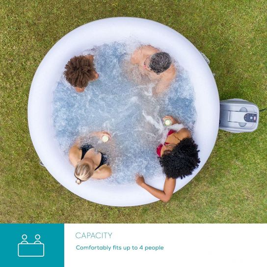 Lay-Z-Spa Cancun Rattan Design Hot Tub Inflatable Spa with Freeze Shield Technology