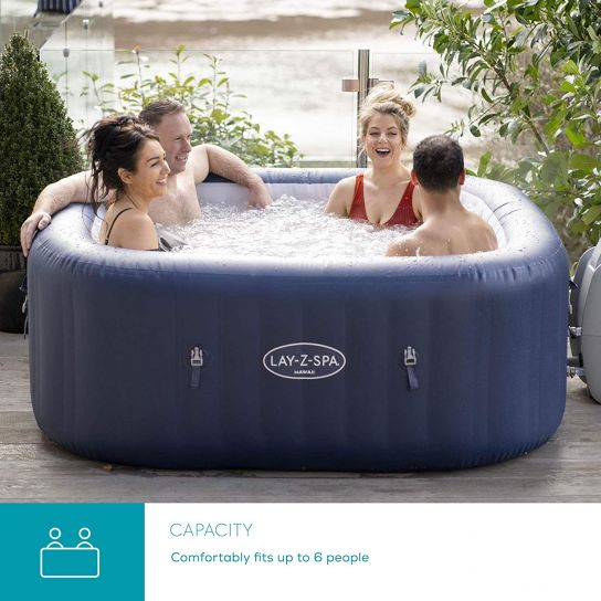 Lay-Z-Spa Hawaii Airjet Hot Tub Inflatable Spa with Freeze Shield Technology