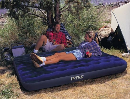 Full Size Easy Inflate Classic Downy Air Bed 75" x 54" by Intex