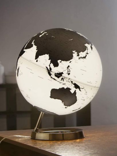 Atmosphere Illuminated Globe 30cm Metal Charcoal
