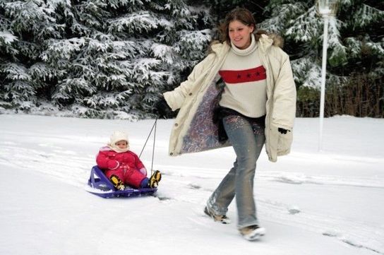 Snow Baby Red Sledge Toboggan