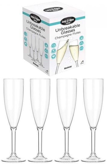 Lay-Z-Spa Premium Polycarbonate Champagne Flutes- Pk.4