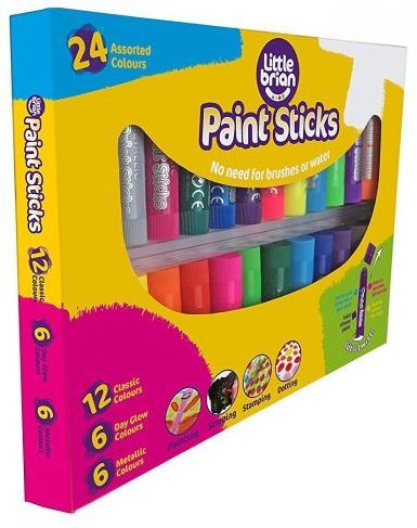 Little Brian Paint Sticks Assorted Colours- Pack of 24