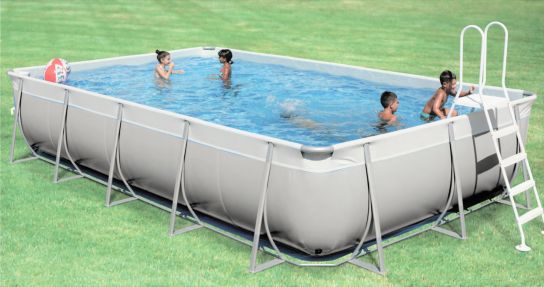 Garden Leisure Rectangular Frame Pool Set 6.5m x 2.65m x 1.25m with Sand Filter