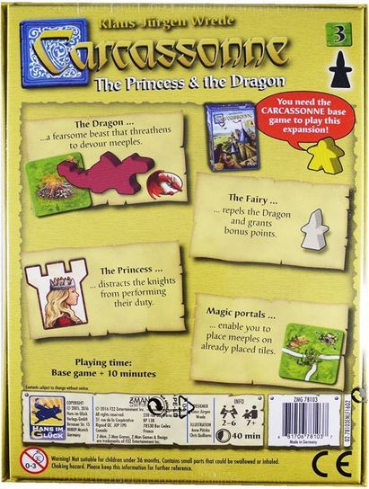 Carcassonne Expansion 3- Princess and Dragon