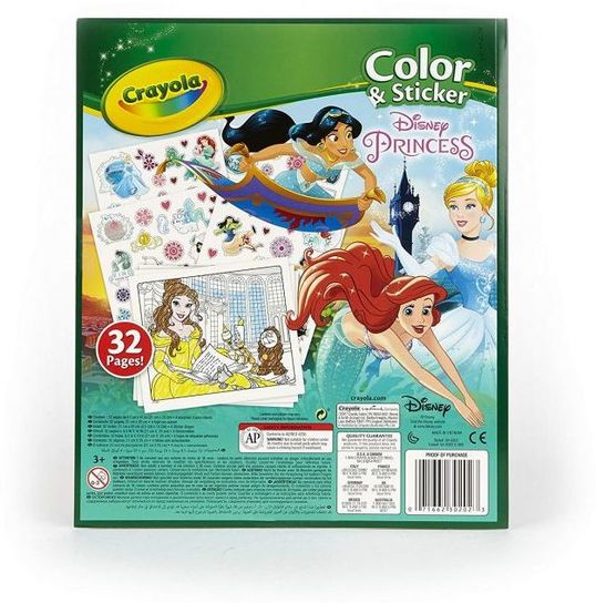 Disney Princess Colour and Sticker Book