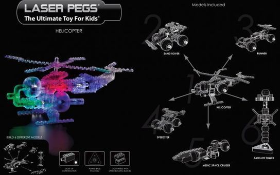 Laser Pegs Helicopter- 6 in 1 Kit