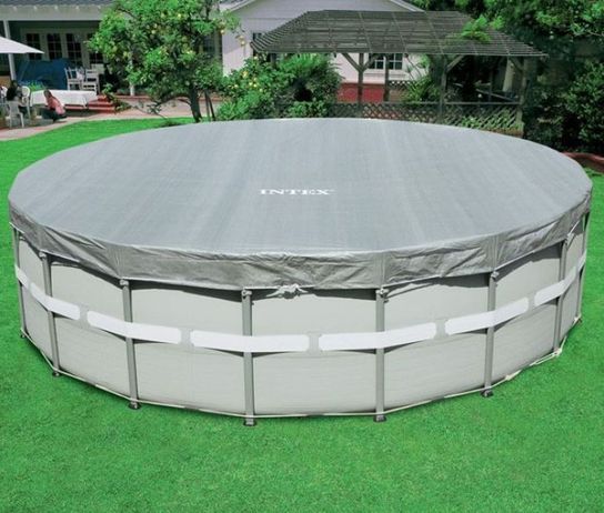 Deluxe Grey 16ft Metal Frame Winter Debris Pool Cover - 28040 by Intex