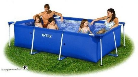 Rectangular Metal Frame Pool - 2.2m x 1.5m x 600mm (No Pump) by Intex