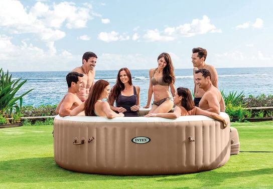Intex PureSpa Bubble Round 8 Person Inflatable Hot Tub 