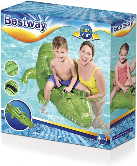 Bestway Inflatable Crocodile Pool Float Ride-On