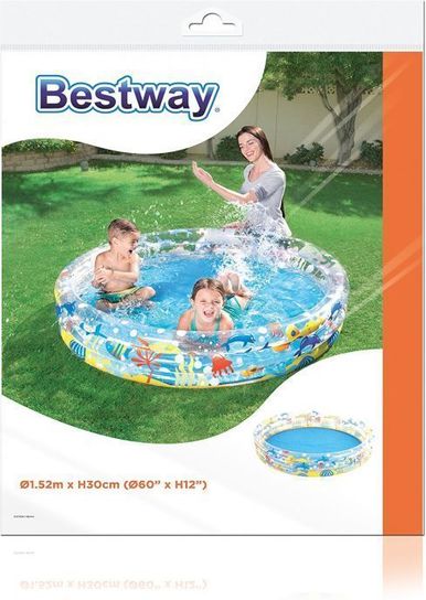 Deep Dive 3-Ring Paddling Pool - - 60in x 12in by Bestway