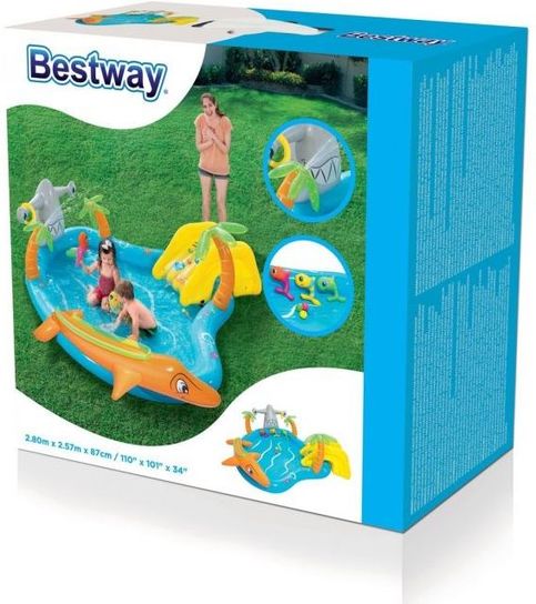 Inflatable Kids Water Play Center - Sea Life Paddling Pool with Multiple Activities by Bestway