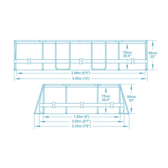 Power Steel Pool - 5614A - 10ft x 6ft 7in x 33in by Bestway