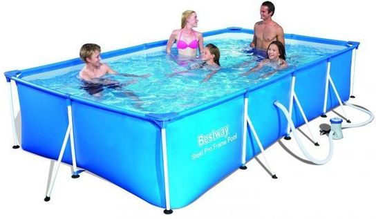 Steel Pro Rectangular Frame Pool With Pump - 13ft 1in x 6ft 11in x 32in by Bestway