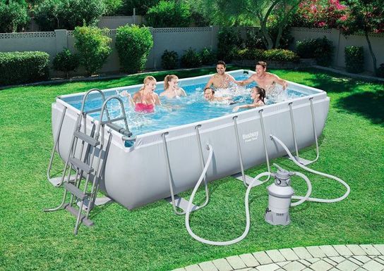 Steel Pro Rectangle Frame Pool With Pump - 13ft 3in x 6ft 7in x 39.5in by Bestway