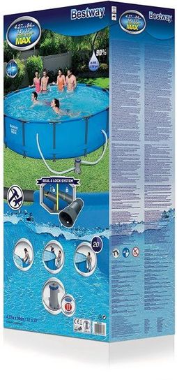 Steel Pro Max Metal Frame Round Pool Package - 56950 - 14ft x 42in by Bestway