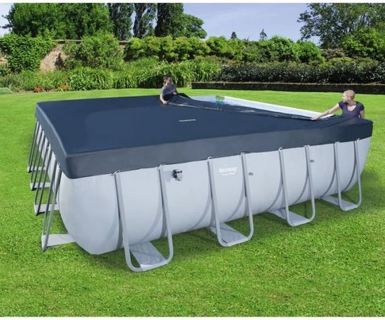 Bestway Power Steel Metal Frame Square Pool 16ft x 16ft x 48in- 56626