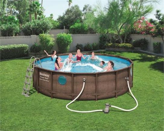 Bestway Power Steel Swim Vista Series Round Pool Set 16ft x 48in