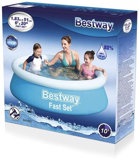 Bestway Fast Set Round Inflatable Pool 6ft x 20" No Pump - 57392