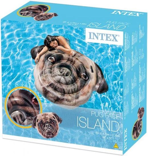 Intex Inflatable Pug Face Island Mattress Lilo
