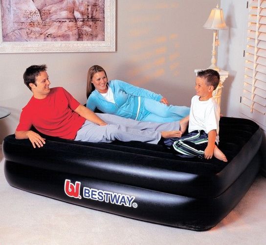 Double Premium Air Bed With 240V Pump 80" x 64" by Bestway