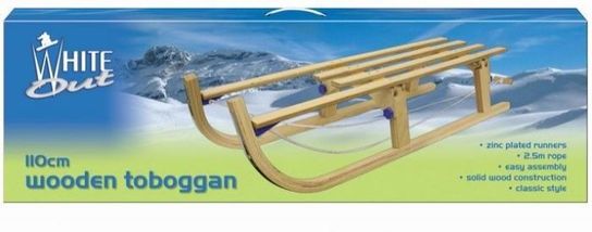 Folding Wooden Sledge Toboggan 110cm