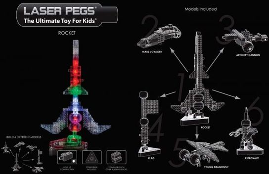 Laser Pegs Rocket- 6 in 1 Kit