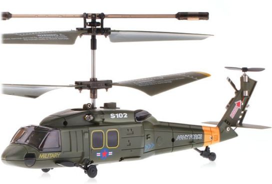 Radio Controlled Syma S102G 3 Channel Black Hawk Helicopter With Gyro