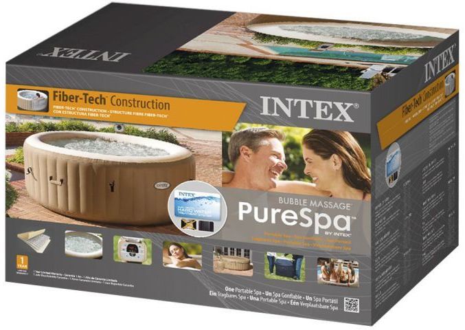 Intex PureSpa 6 Person Bubble Inflatable Hot Tub